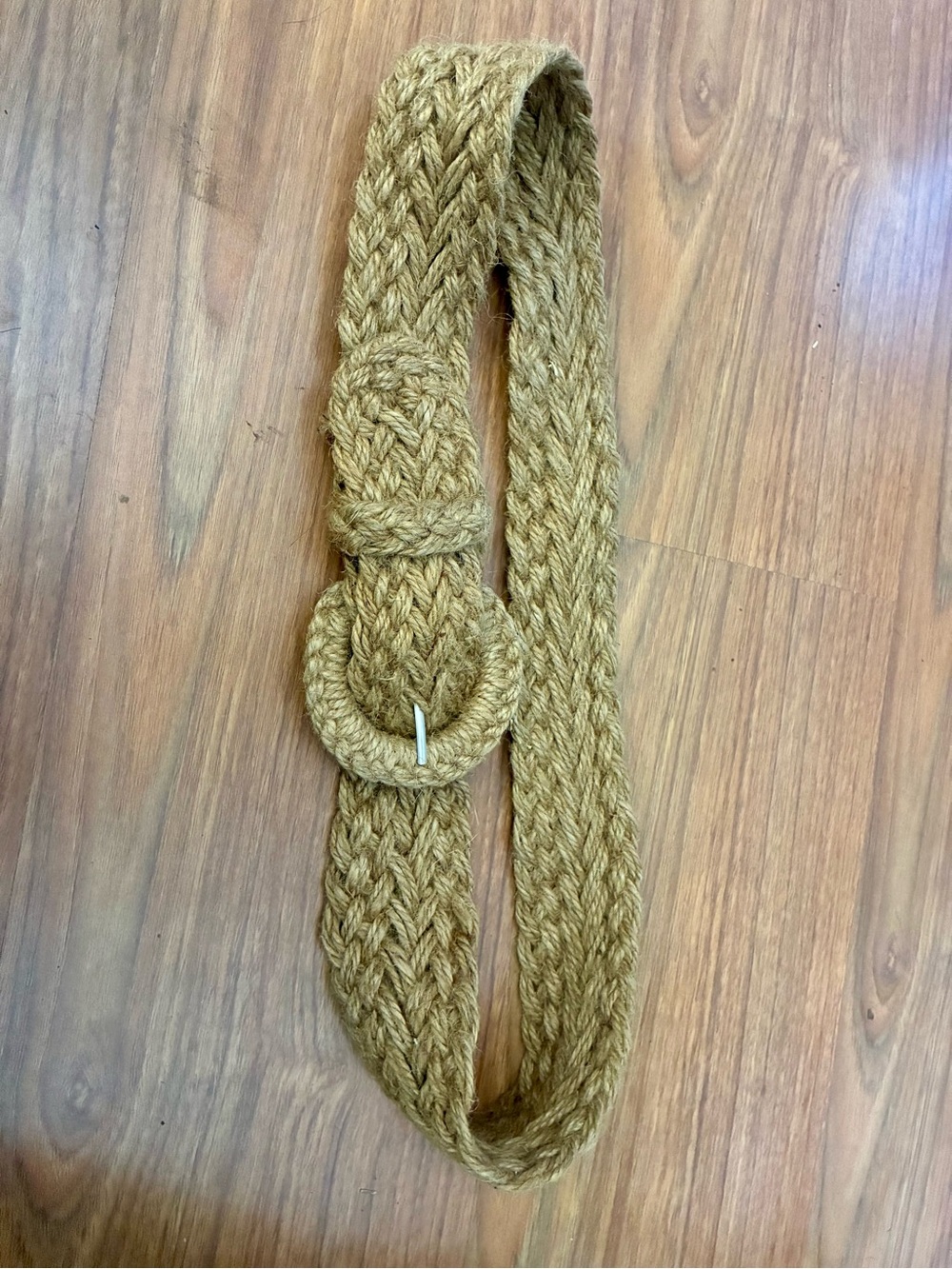 Vintage Braided Straw Belt in Natural Tan